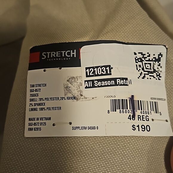 J. FERRAR Slim Fit Two-Button Blazer Jacket Solid Tan Men's - Picture 6 of 11